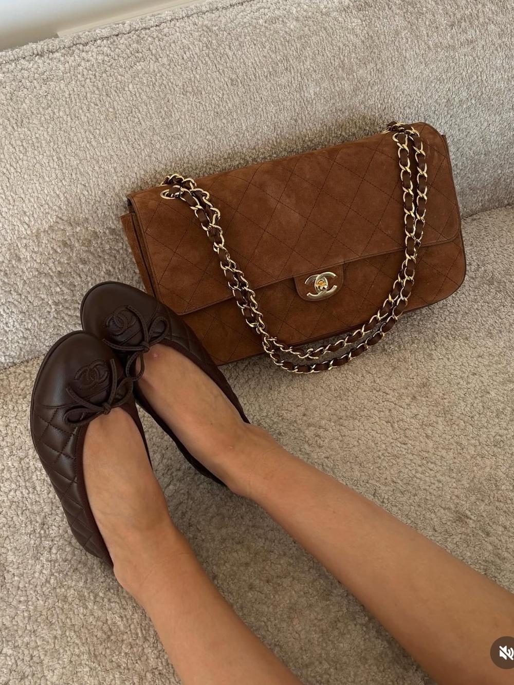 Chanel 26B Dark Brown Ballet Flats